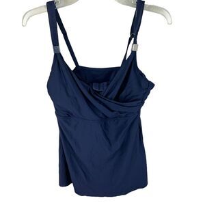 Miraclesuit 6518610 Surplice Underwire Tankini Top SZ 34D Navy